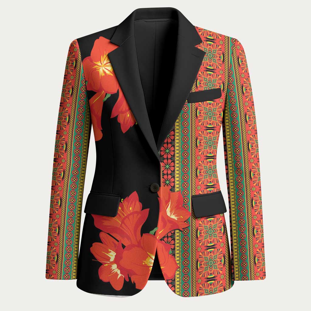 Africa Beauty Clivia Miniata Flowers Blazer