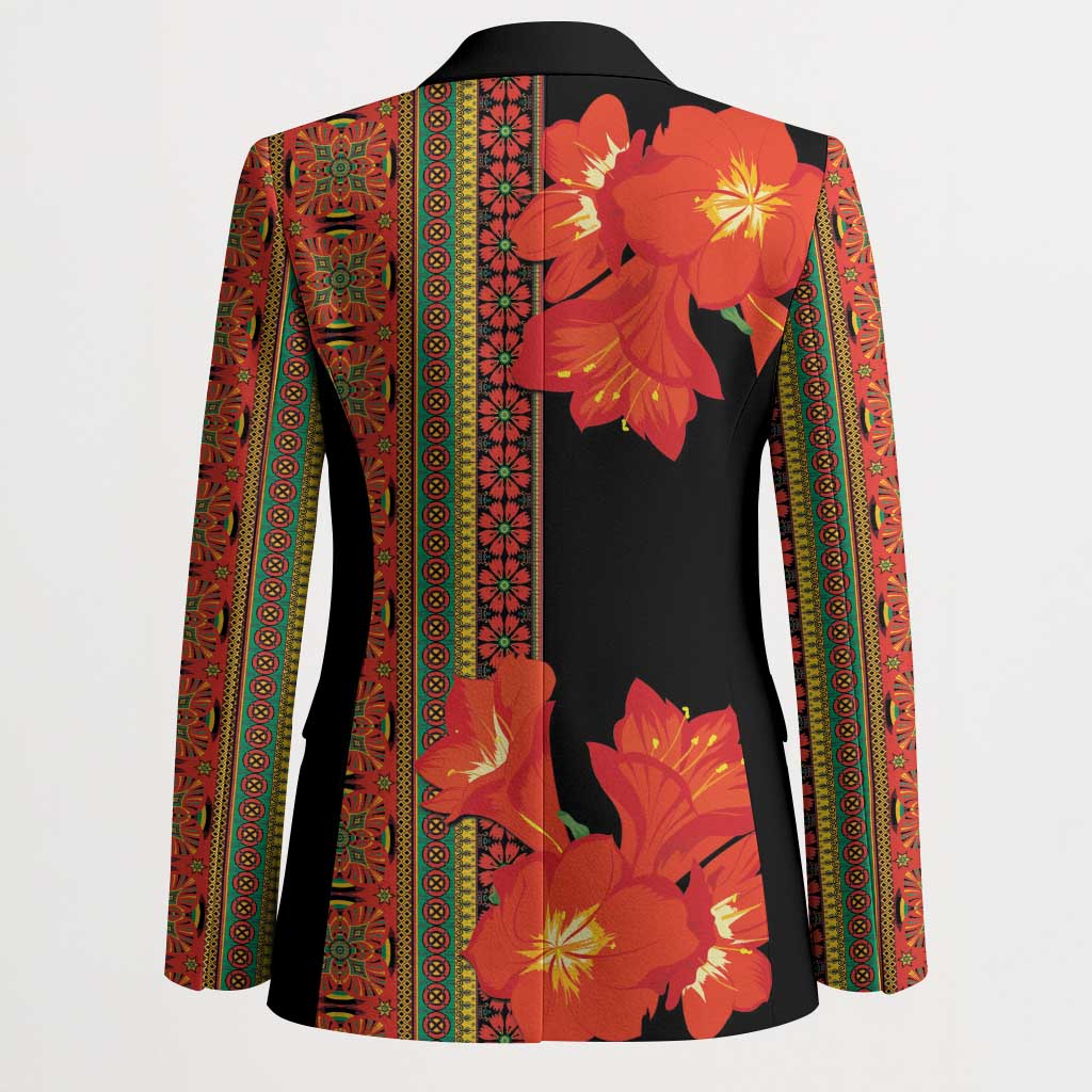 Africa Beauty Clivia Miniata Flowers Blazer