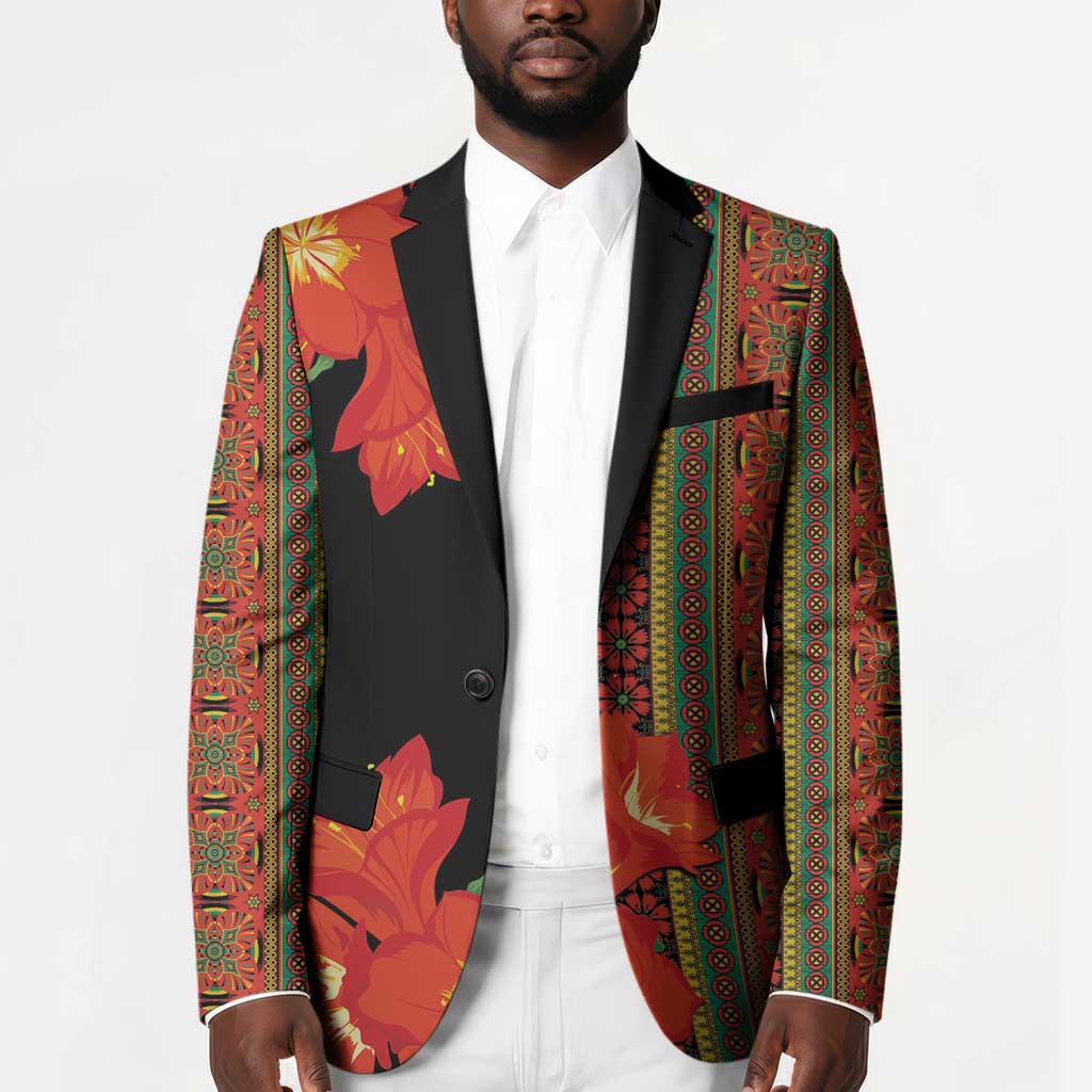 Africa Beauty Clivia Miniata Flowers Blazer