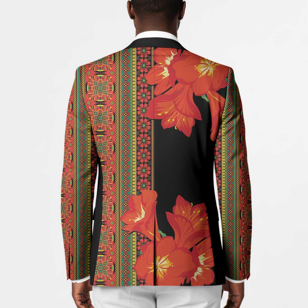 Africa Beauty Clivia Miniata Flowers Blazer