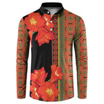Africa Beauty Clivia Miniata Flowers Button Sweatshirt