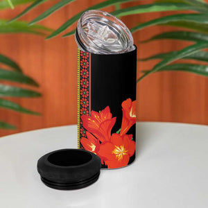 Afro Beauty Clivia Miniata Flowers 4 in 1 Can Cooler Tumbler