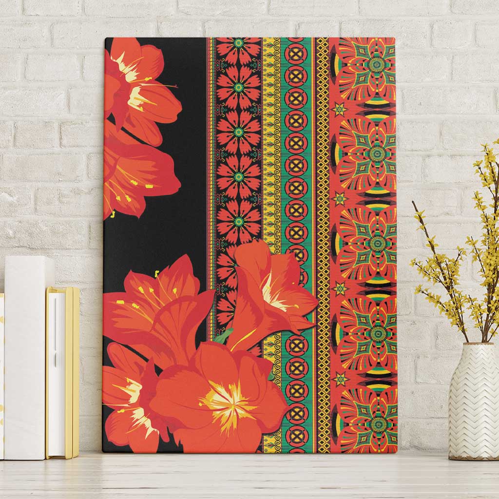 Afro Beauty Clivia Miniata Flowers Canvas Wall Art