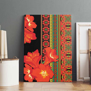 Afro Beauty Clivia Miniata Flowers Canvas Wall Art