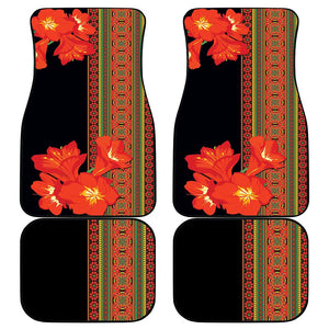 Afro Beauty Clivia Miniata Flowers Car Mats