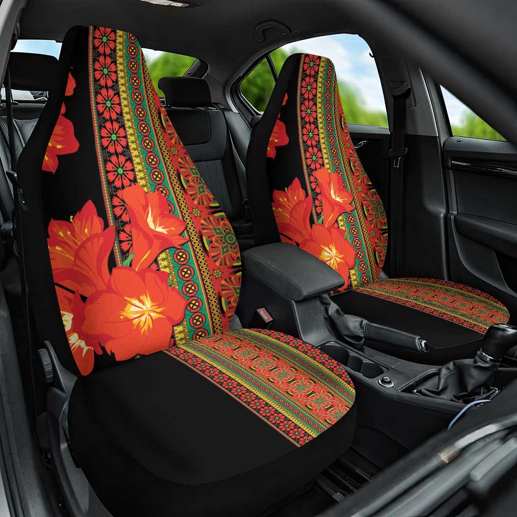 Afro Beauty Clivia Miniata Flowers Car Seat Cover