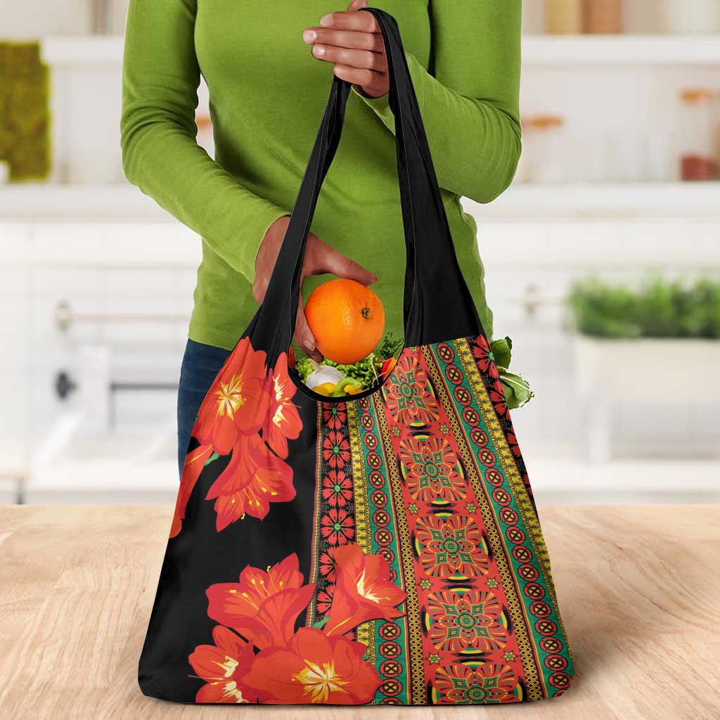 Afro Beauty Clivia Miniata Flowers Grocery Bag