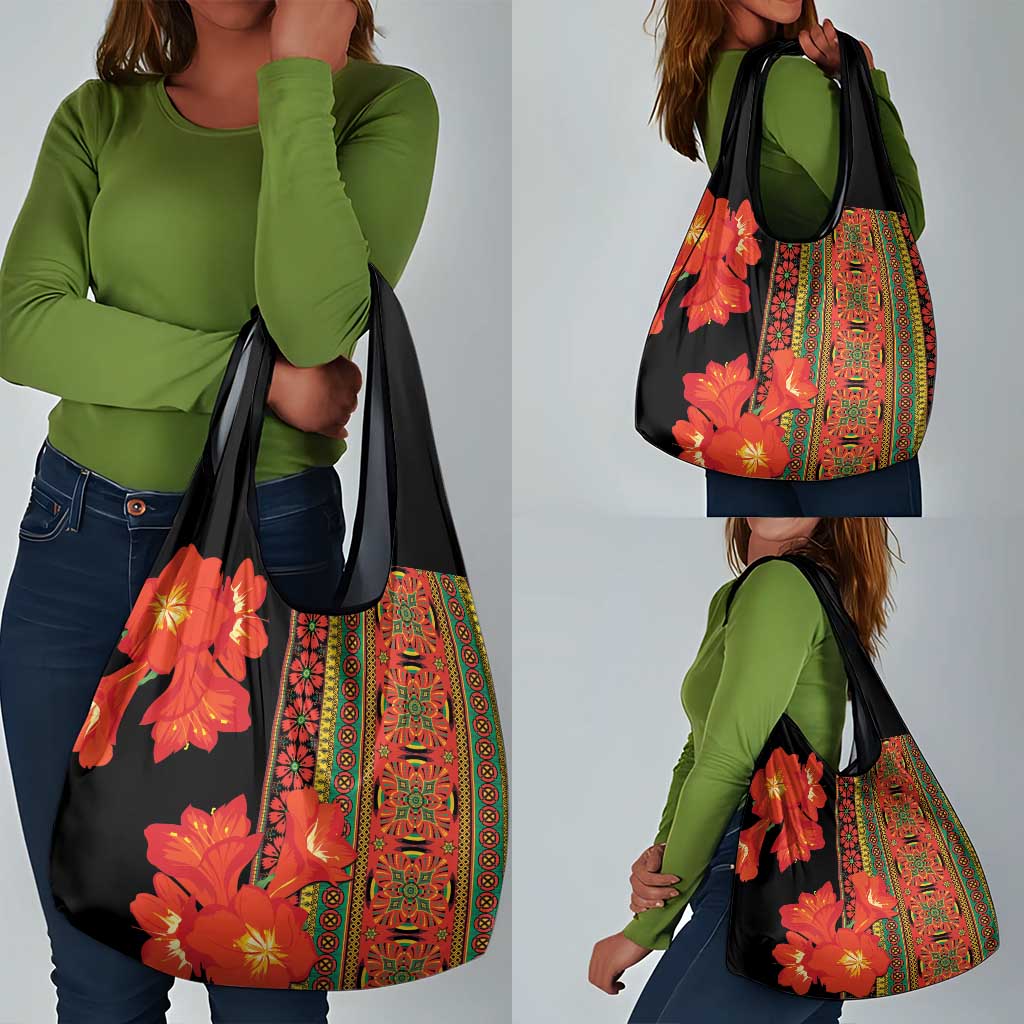 Afro Beauty Clivia Miniata Flowers Grocery Bag