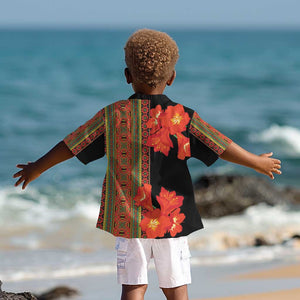 Afro Beauty Clivia Miniata Flowers Kid Hawaiian Shirt