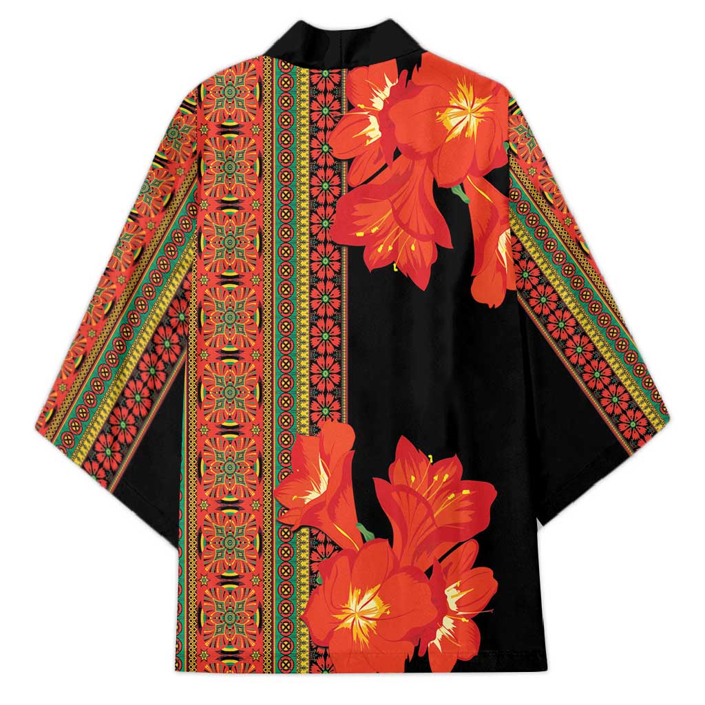 Africa Beauty Clivia Miniata Flowers Kimono