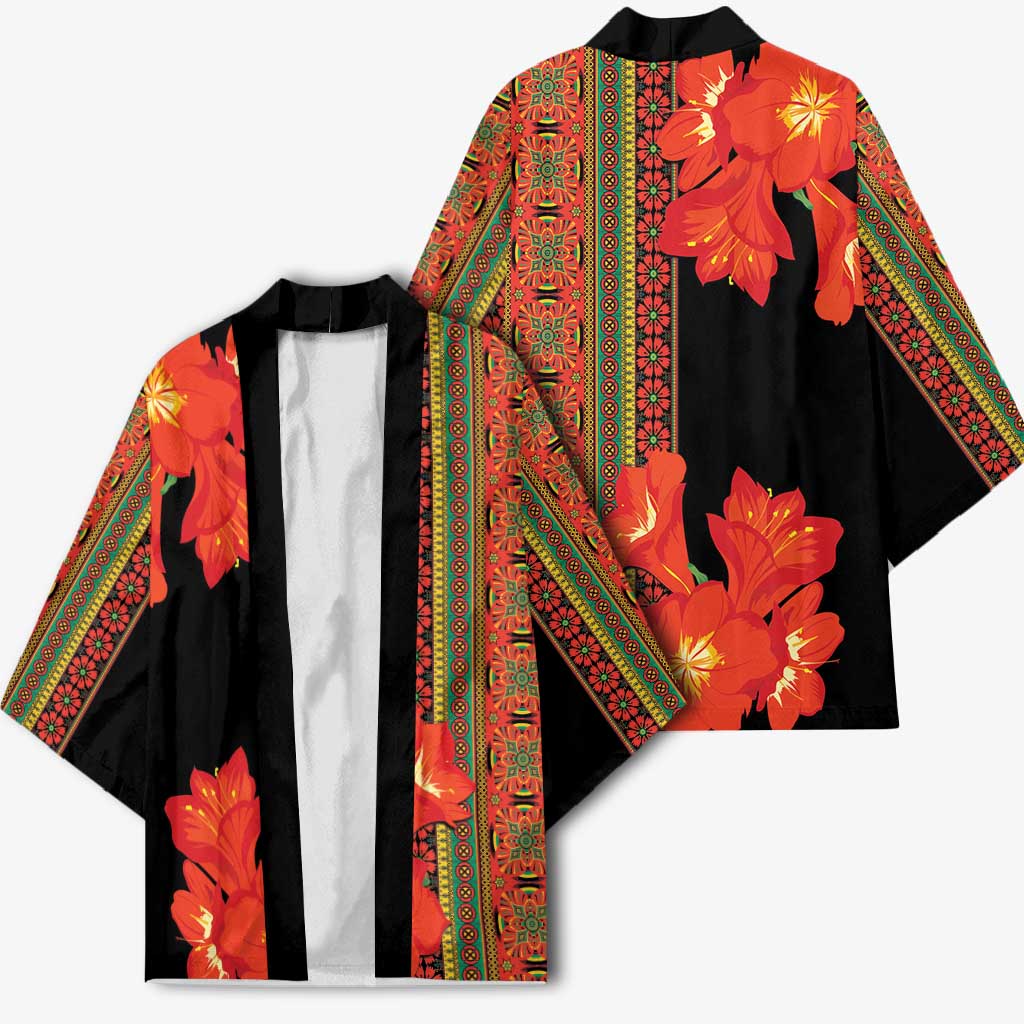 Africa Beauty Clivia Miniata Flowers Kimono