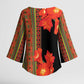 Africa Beauty Clivia Miniata Flowers Kimono Sleeve Blouse