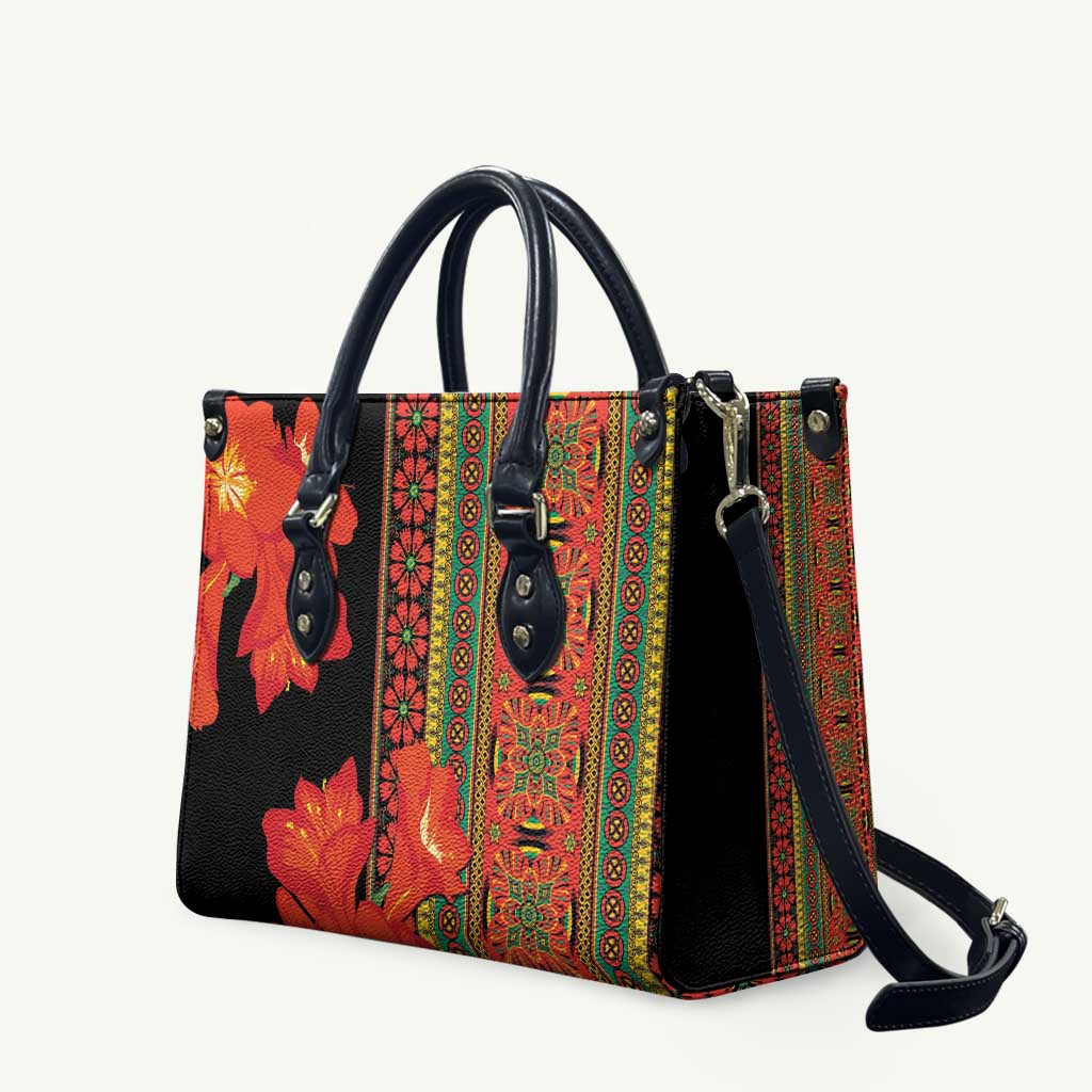 Africa Beauty Clivia Miniata Flowers Leather Bag
