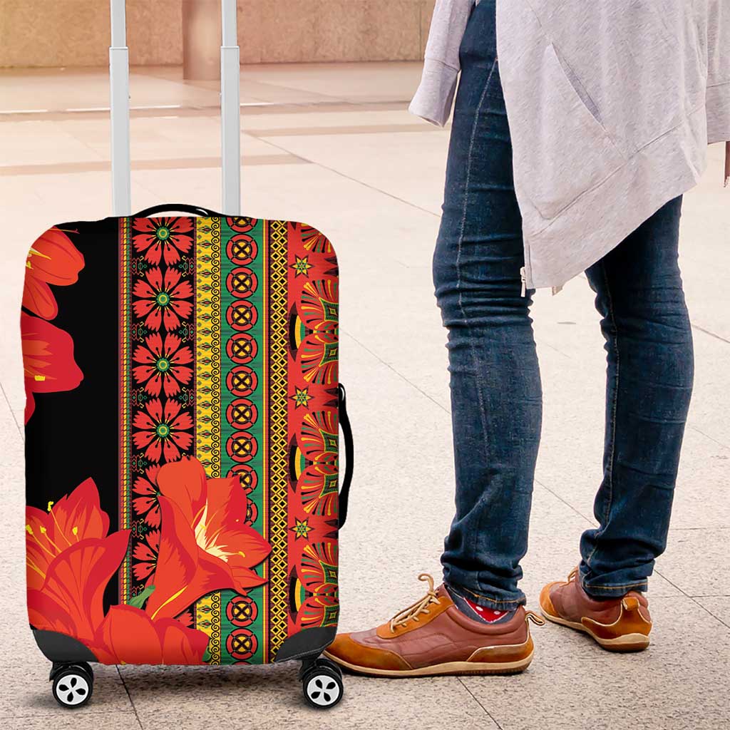 Afro Beauty Clivia Miniata Flowers Luggage Cover