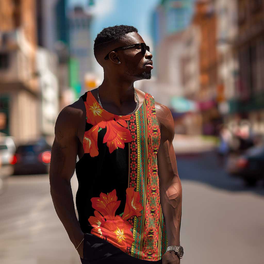 Afro Beauty Clivia Miniata Flowers Men Tank Top