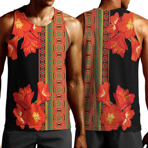 Afro Beauty Clivia Miniata Flowers Men Tank Top