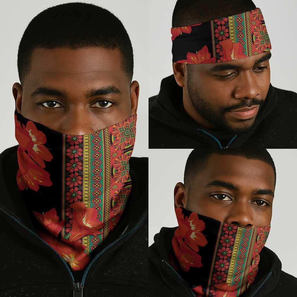 Afro Beauty Clivia Miniata Flowers Neck Gaiter LT9