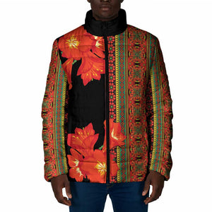 Africa Beauty Clivia Miniata Flowers Padded Jacket