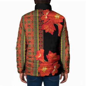 Africa Beauty Clivia Miniata Flowers Padded Jacket