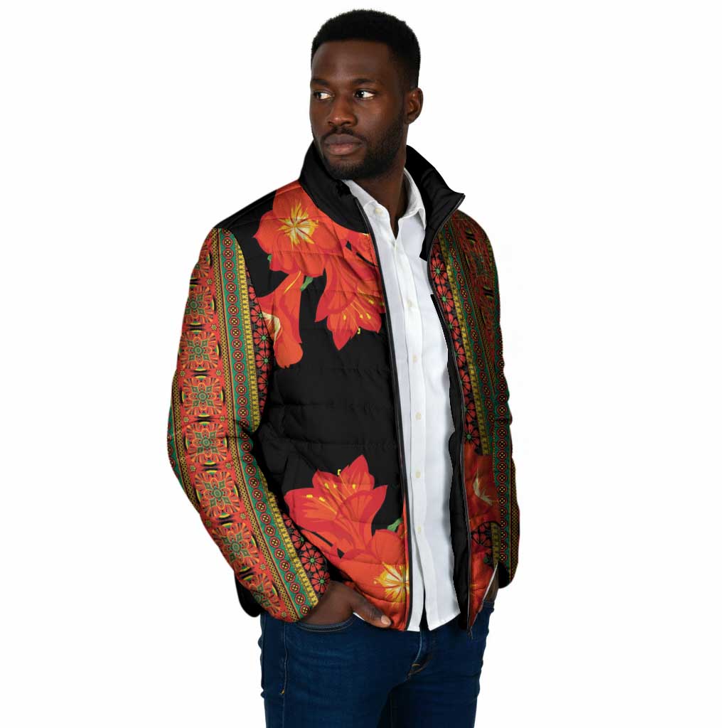 Africa Beauty Clivia Miniata Flowers Padded Jacket
