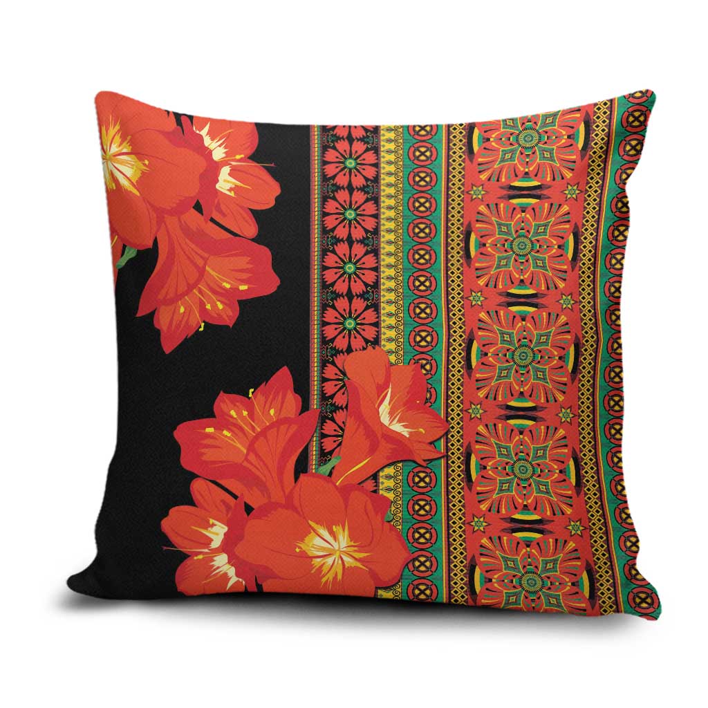 Africa Beauty Clivia Miniata Flowers Pillow Cover
