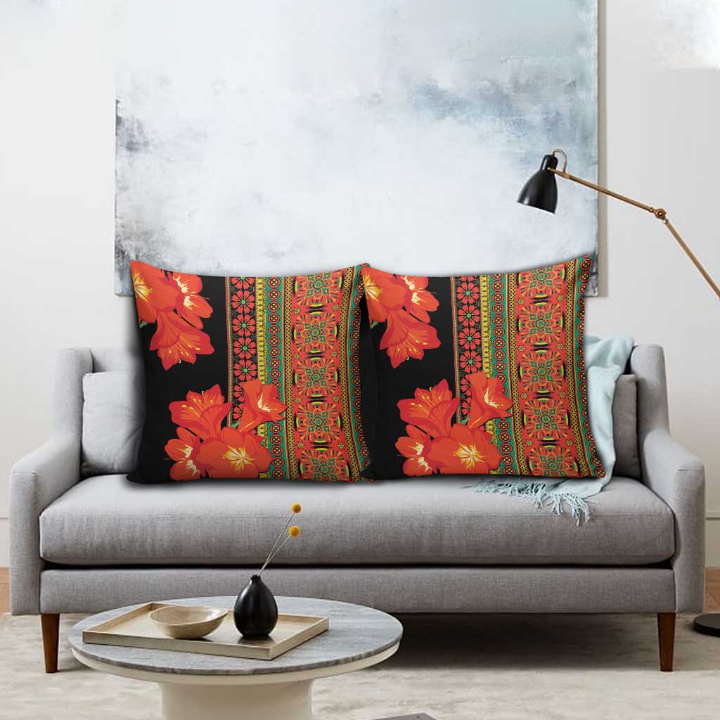 Africa Beauty Clivia Miniata Flowers Pillow Cover
