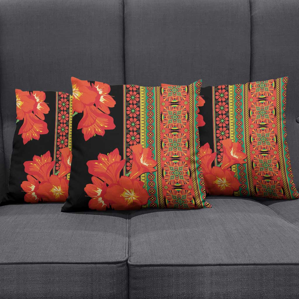Africa Beauty Clivia Miniata Flowers Pillow Cover
