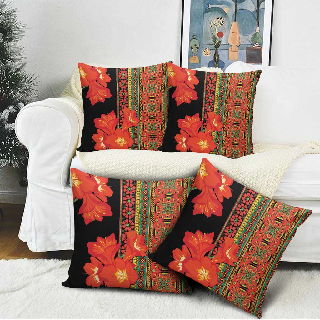 Africa Beauty Clivia Miniata Flowers Pillow Cover