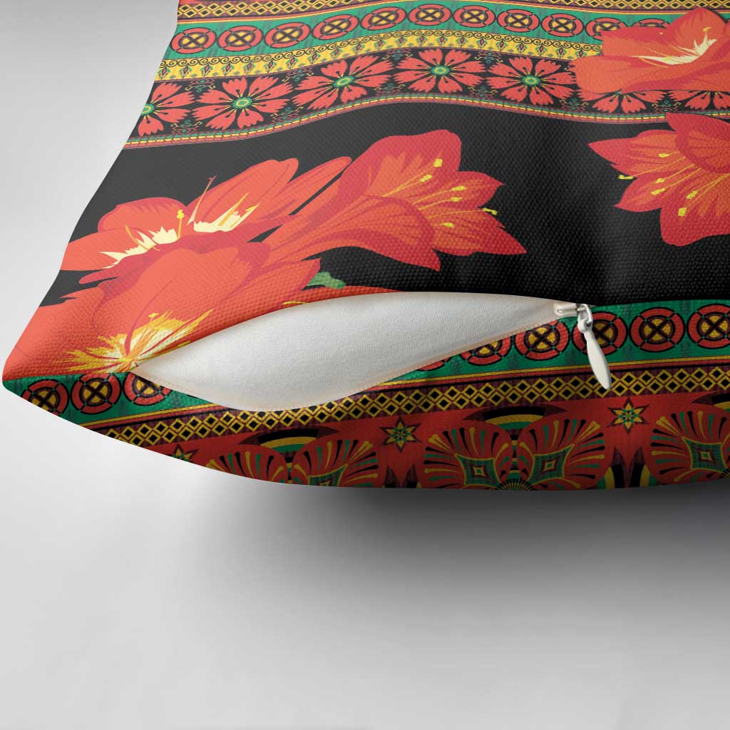 Africa Beauty Clivia Miniata Flowers Pillow Cover