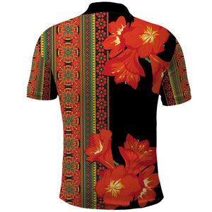 Afro Beauty Clivia Miniata Flowers Polo Shirt