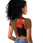 Afro Beauty Clivia Miniata Flowers Raglan Cropped T shirt