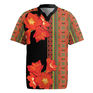 Afro Beauty Clivia Miniata Flowers Rugby Jersey