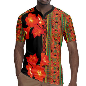 Afro Beauty Clivia Miniata Flowers Rugby Jersey