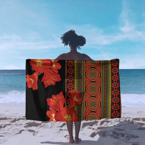 Afro Beauty Clivia Miniata Flowers Sarong