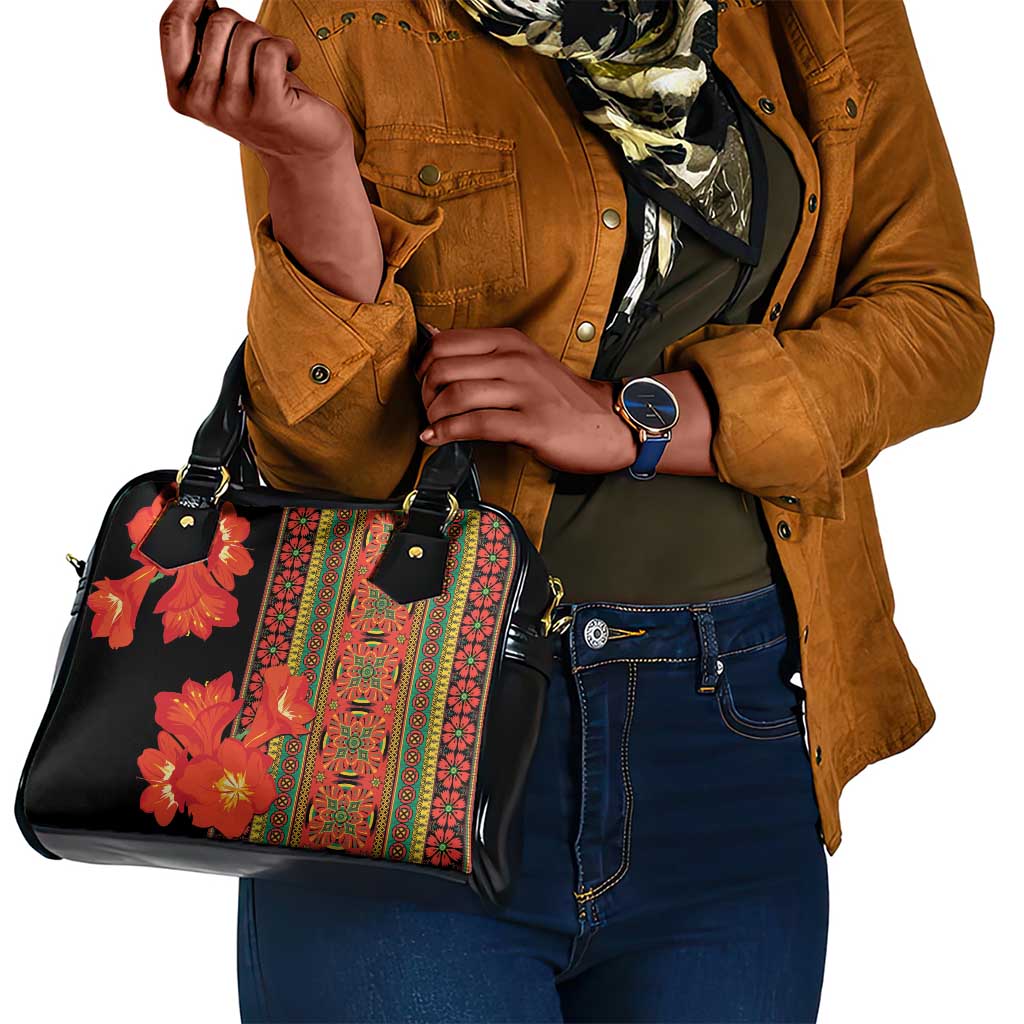 Afro Beauty Clivia Miniata Flowers Shoulder Handbag