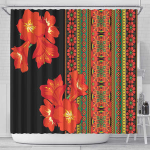 Afro Beauty Clivia Miniata Flowers Shower Curtain