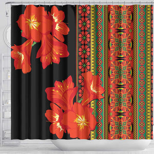 Afro Beauty Clivia Miniata Flowers Shower Curtain