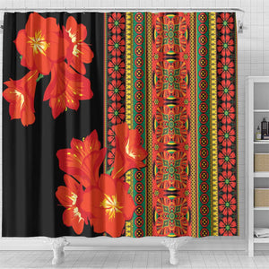 Afro Beauty Clivia Miniata Flowers Shower Curtain