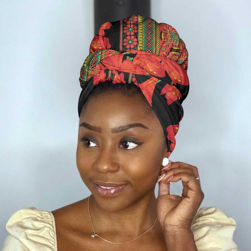 Africa Beauty Clivia Miniata Flowers Simple Headwrap