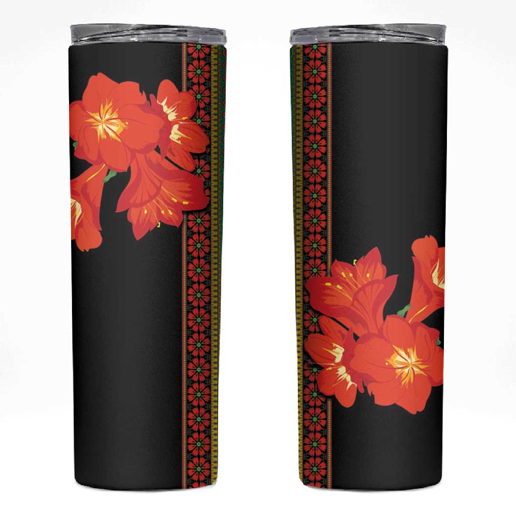 Afro Beauty Clivia Miniata Flowers Skinny Tumbler