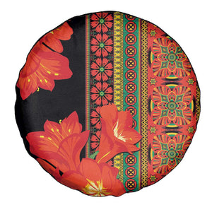 Afro Beauty Clivia Miniata Flowers Spare Tire Cover