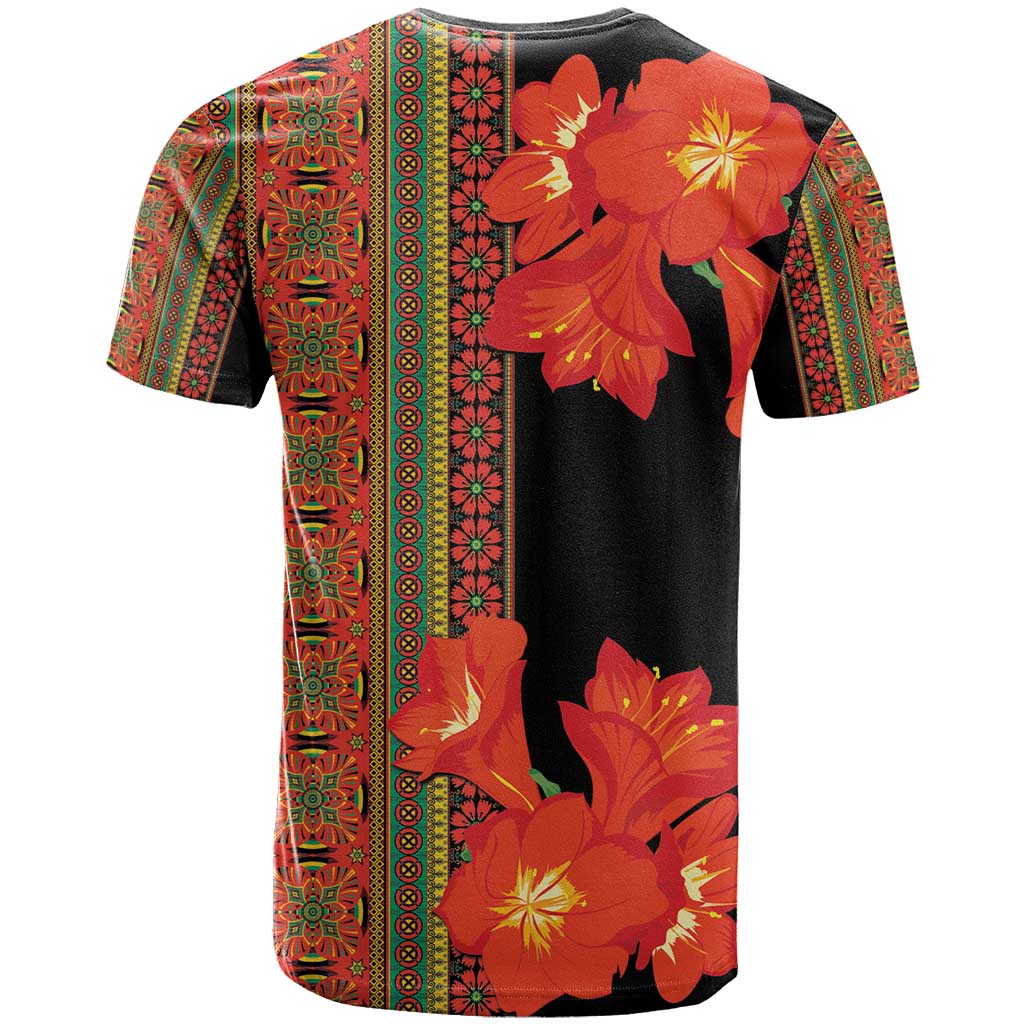 Afro Beauty Clivia Miniata Flowers T shirt