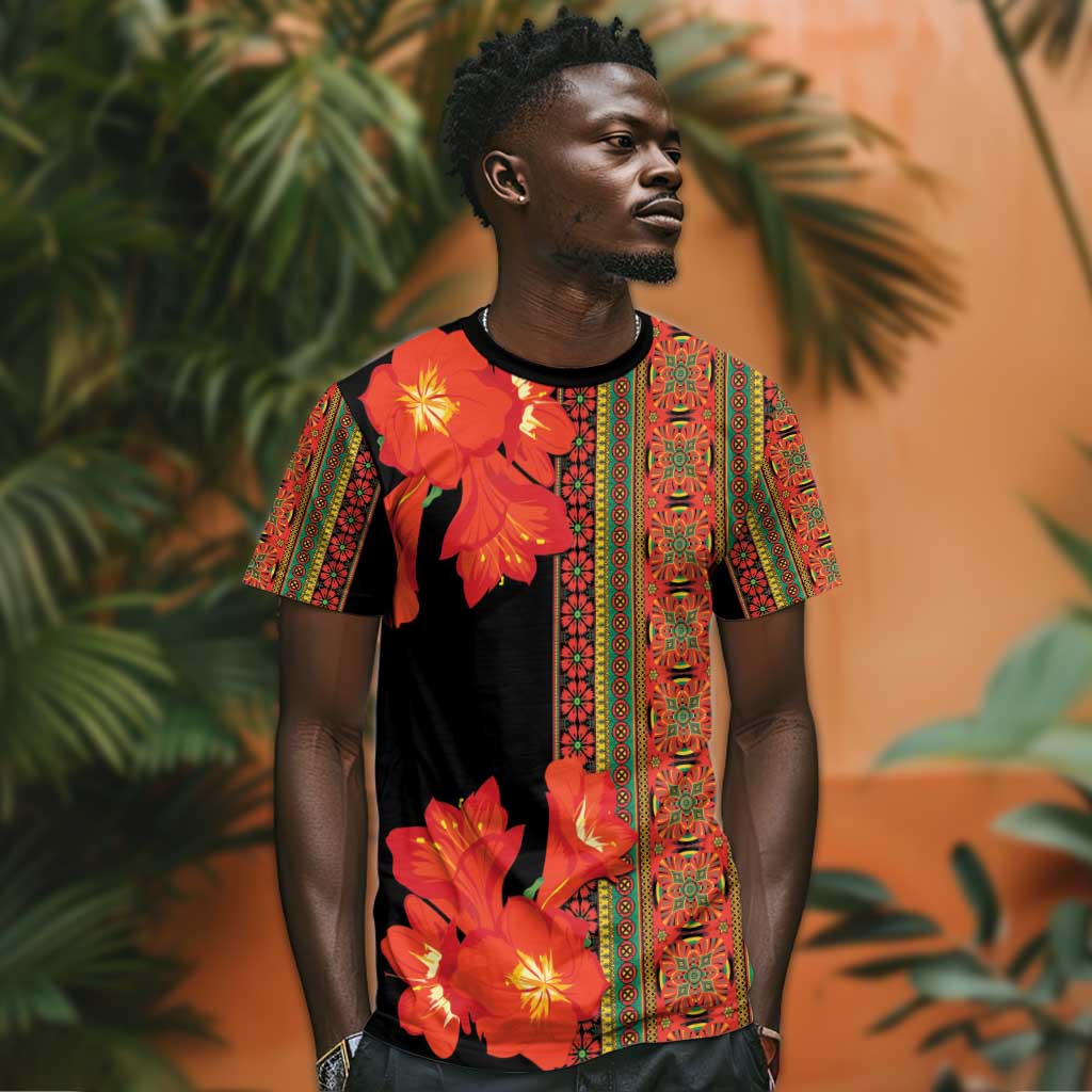 Afro Beauty Clivia Miniata Flowers T shirt