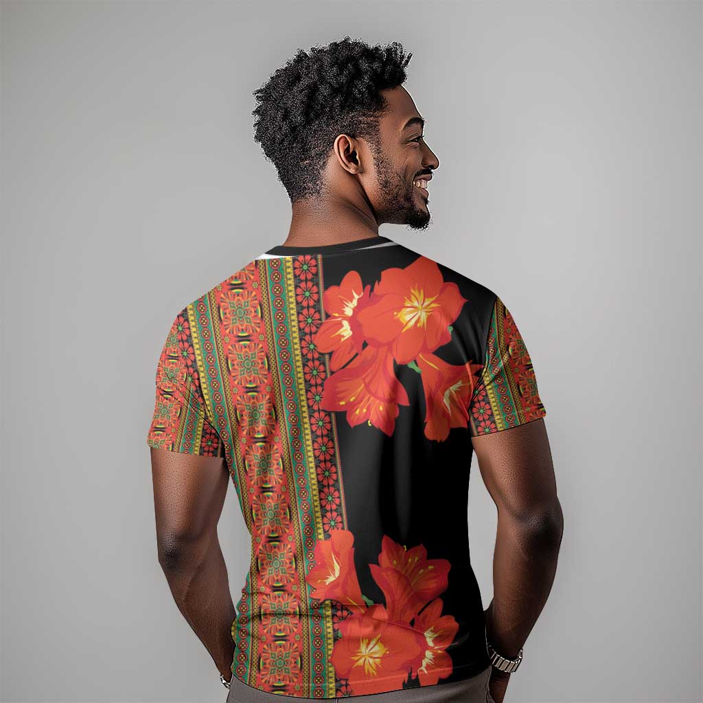 Afro Beauty Clivia Miniata Flowers T shirt