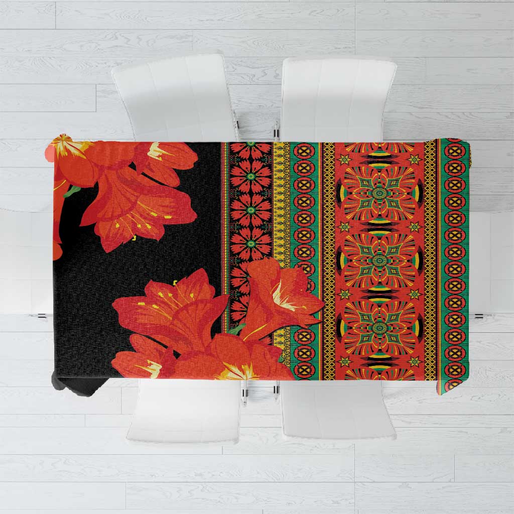 Afro Beauty Clivia Miniata Flowers Tablecloth