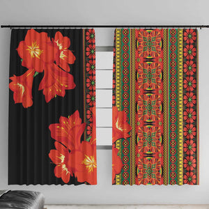 Afro Beauty Clivia Miniata Flowers Window Curtain