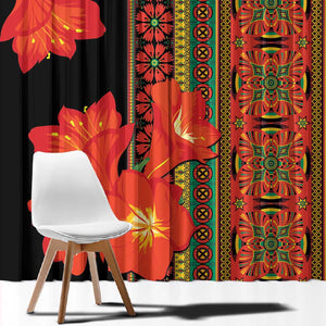 Afro Beauty Clivia Miniata Flowers Window Curtain