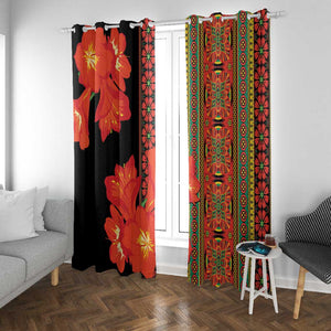 Afro Beauty Clivia Miniata Flowers Window Curtain