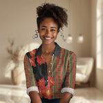 Afro Beauty Clivia Miniata Flowers Women Casual Shirt LT9