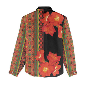 Afro Beauty Clivia Miniata Flowers Women Casual Shirt